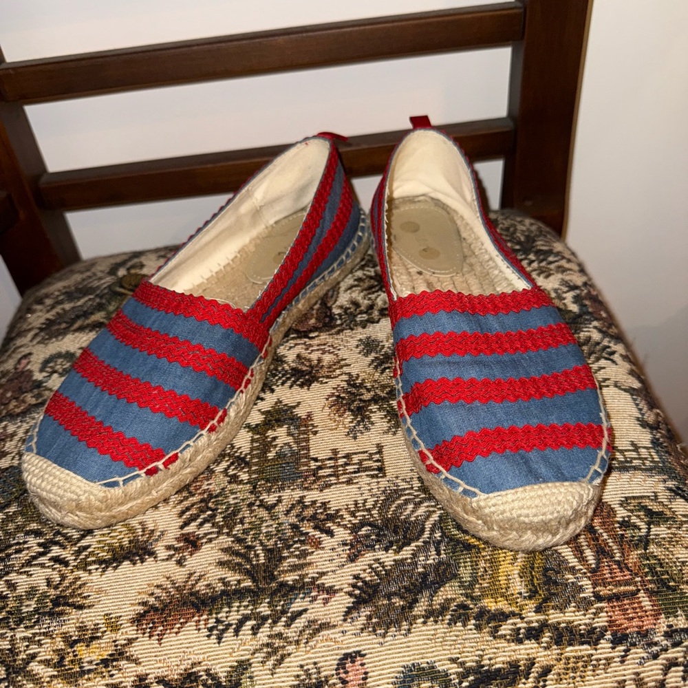 BODEN Violette Espadrilles in Chambray and Red Pop Ric Rac, sz 36 EU - Picture 6 of 16